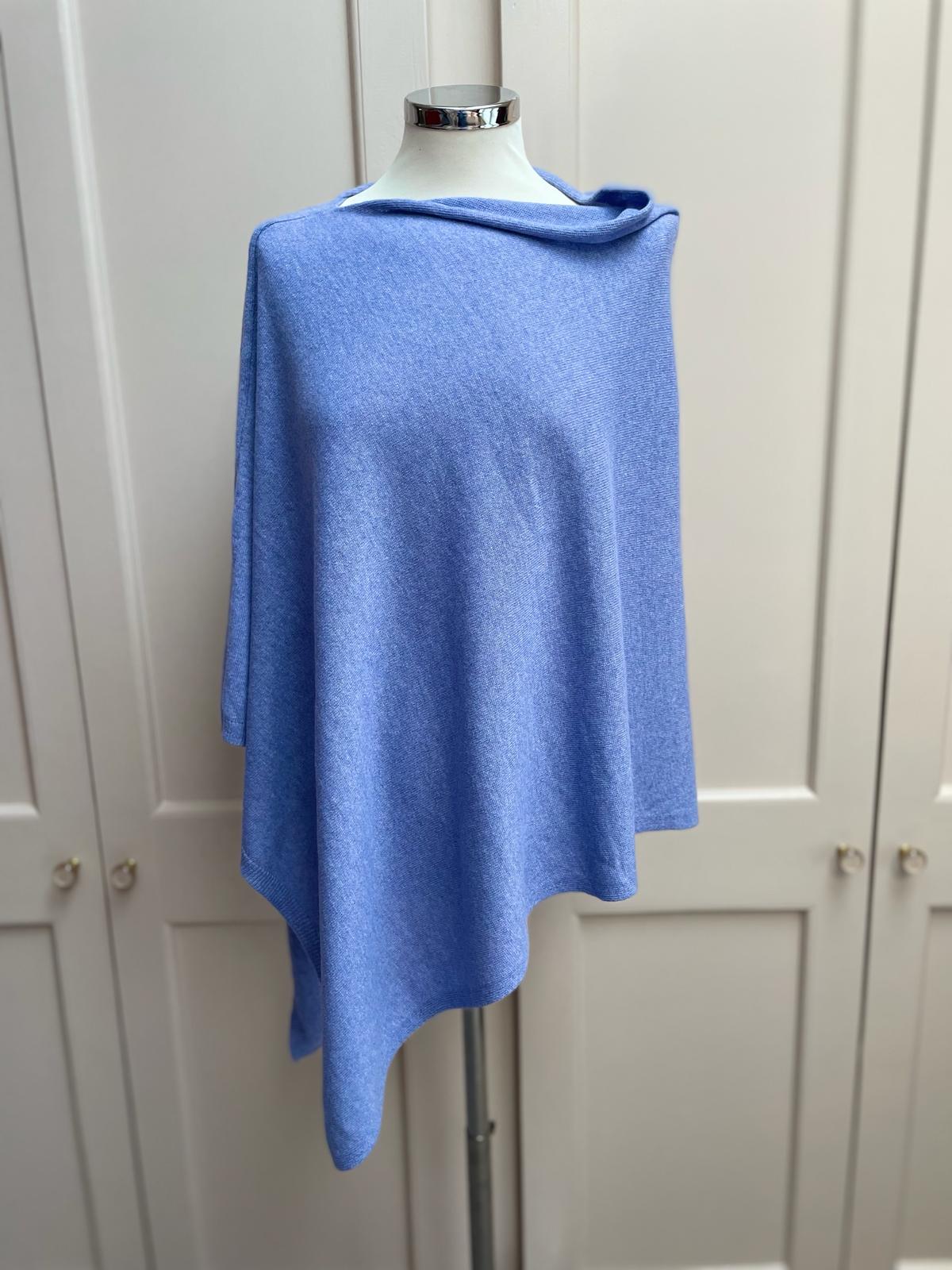 Classic cashmere blend poncho - lilac