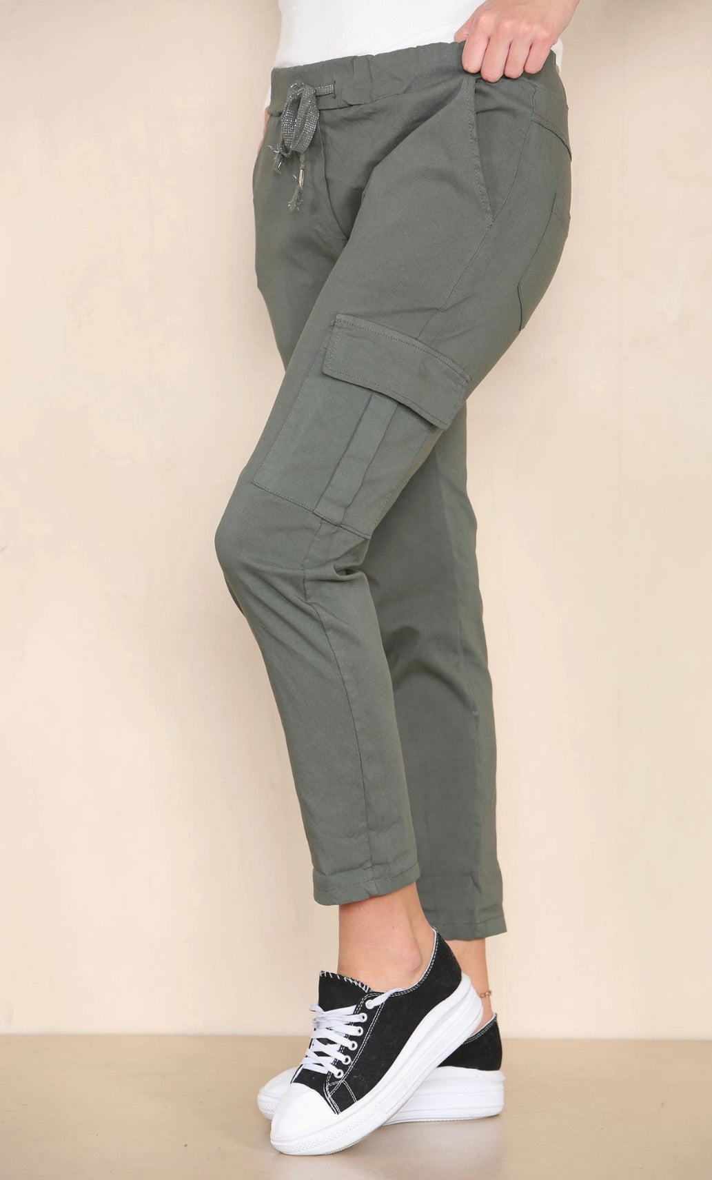 Magic trousers cargo style bi stretch - khaki green