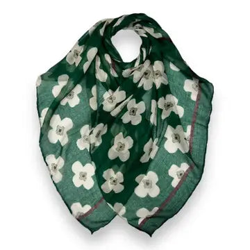 Daisy printed scarf - green