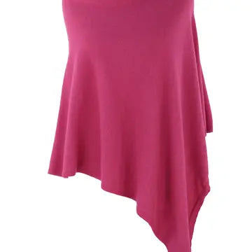 Classic cashmere blend poncho - fuchsia