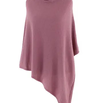 Classic cashmere blend poncho -  rose pink
