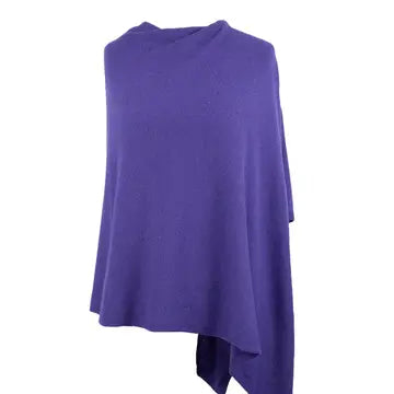 Classic cashmere blend poncho - ultraviolet