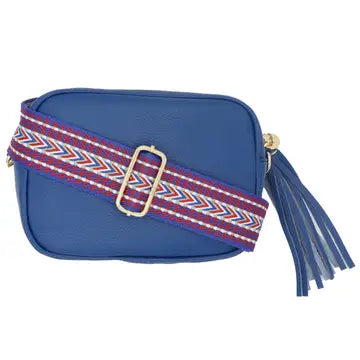 Interchangeable bag strap - blue zig zags