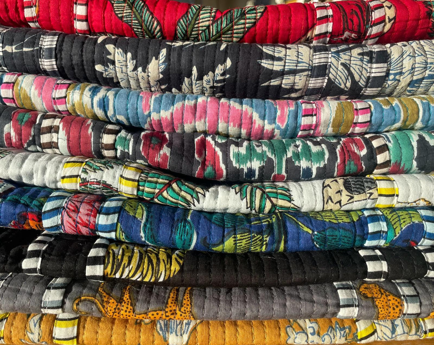 Oversized indian tote bag - blue & pink abstract