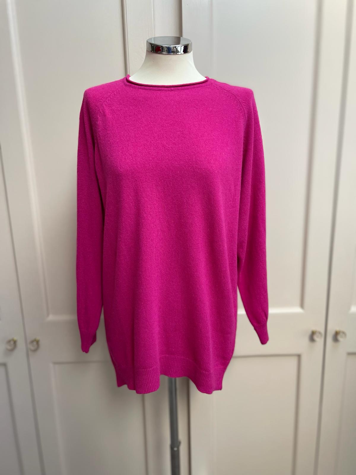 Raglan sleeve cashmere blend jumper - fuchsia