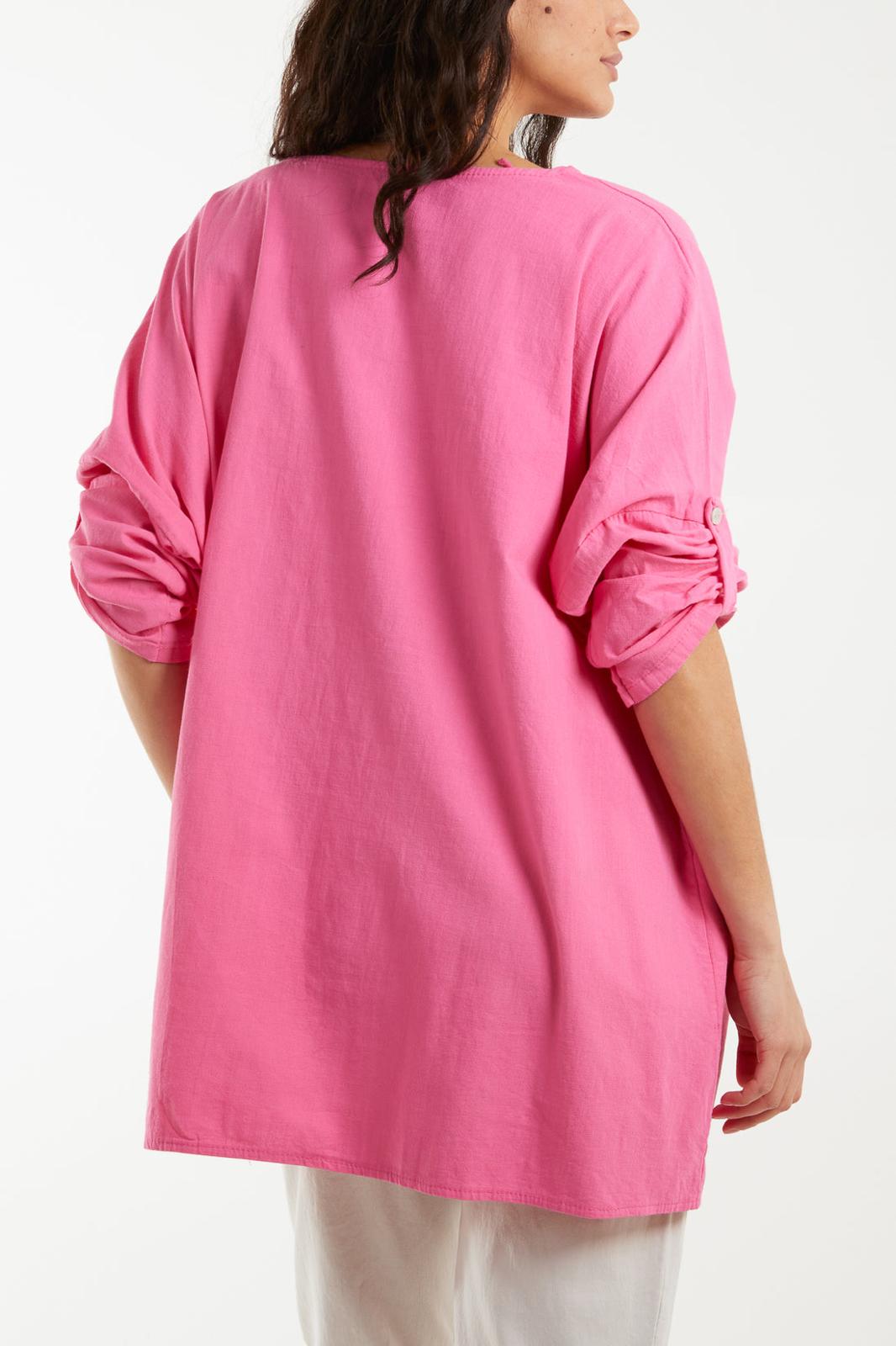 Necklace relaxed fit blouse - pink