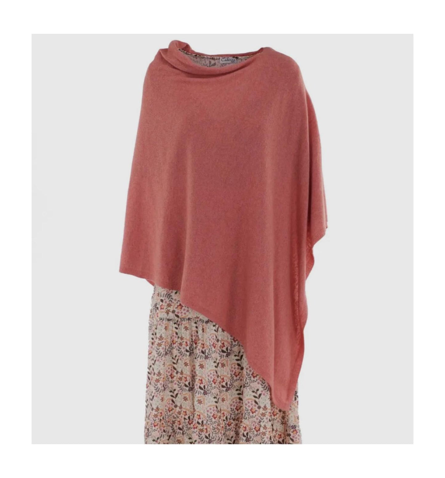 Classic cashmere blend poncho - pink peppercorn