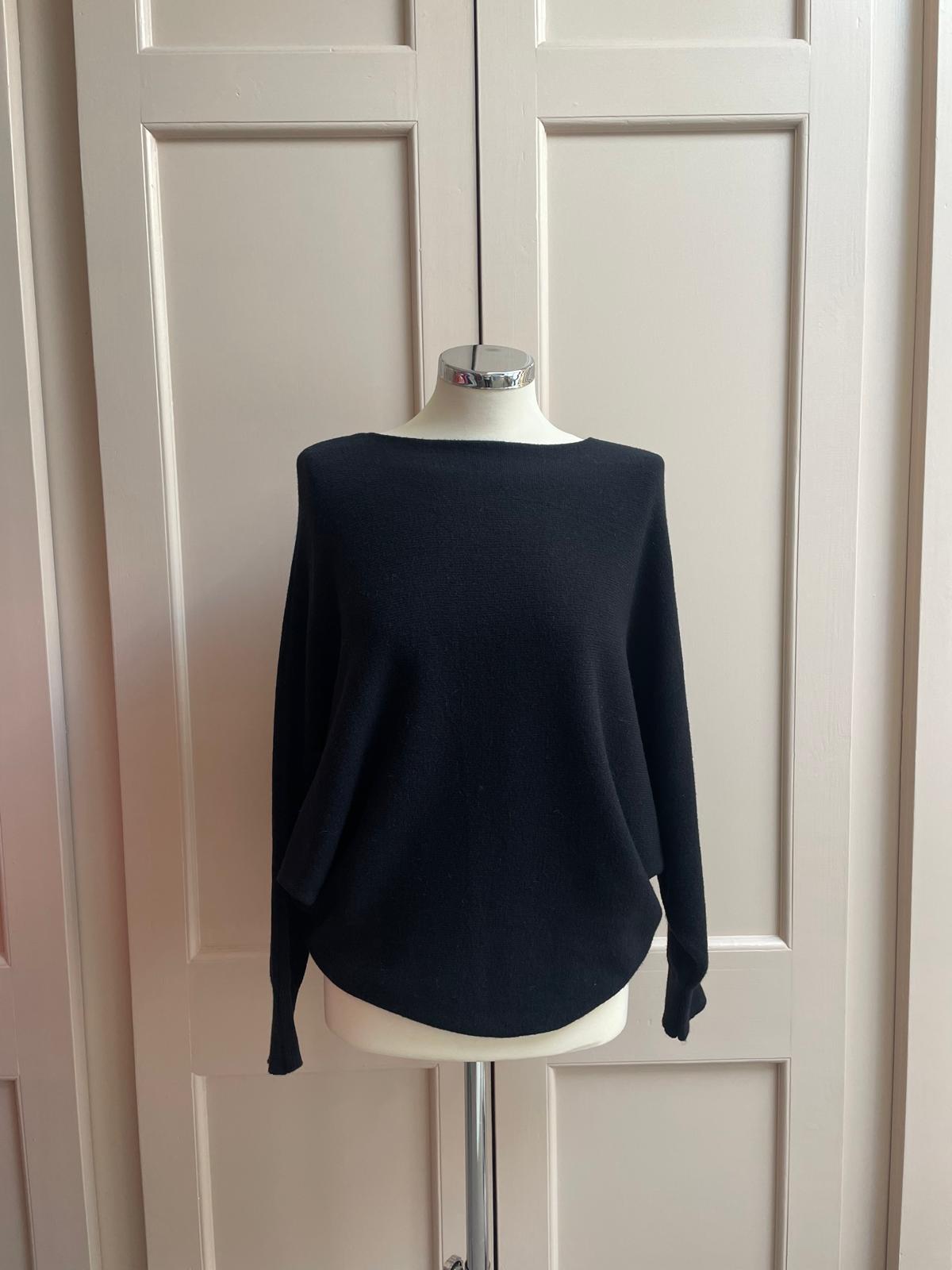 Pearl back button jumper - black