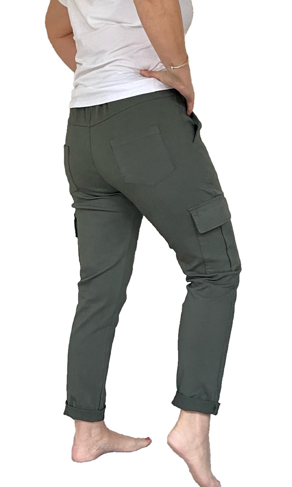 Magic trousers cargo style bi stretch - khaki green