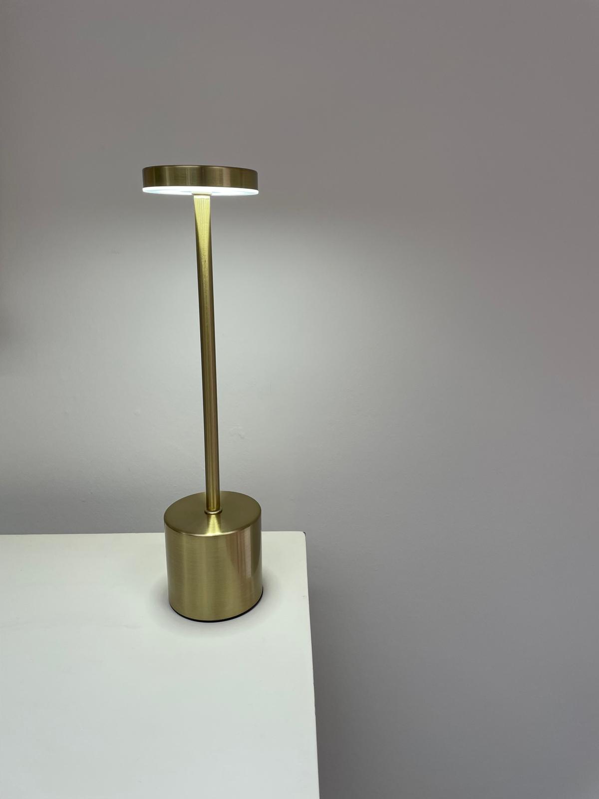 Rechargeable touch sensor LED table lamp - gold