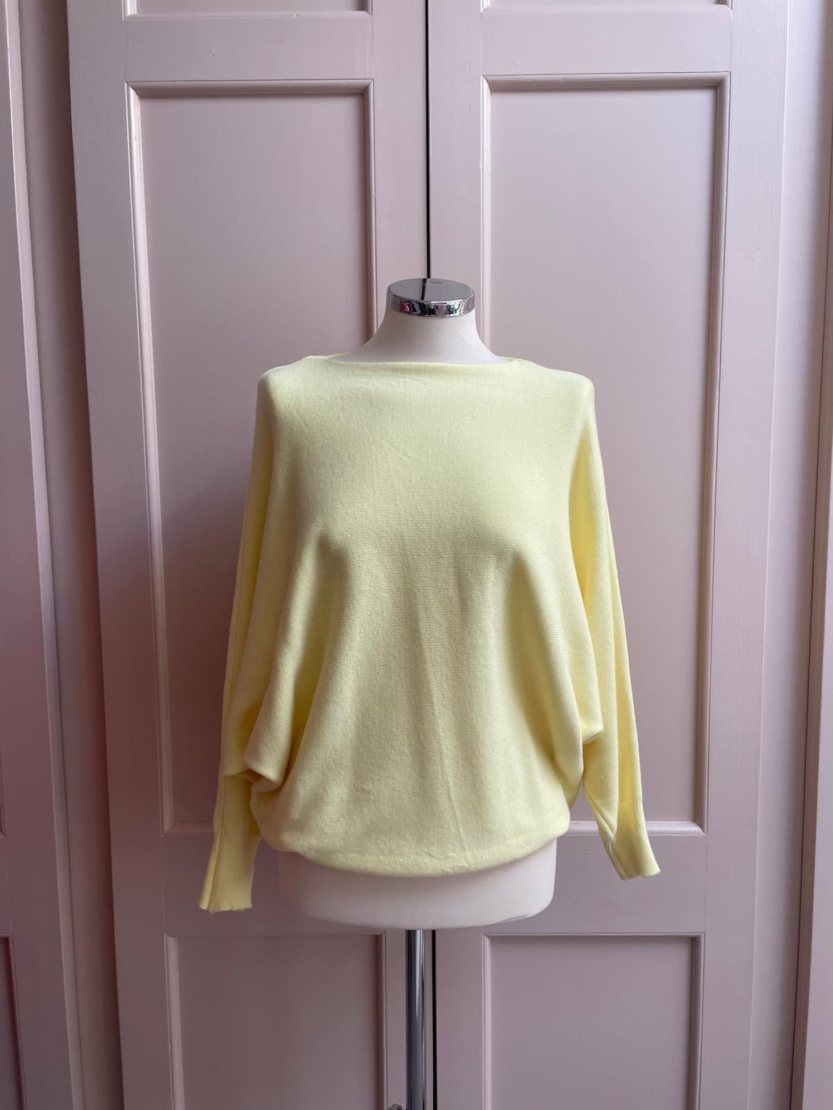 Pearl back button jumper - lemon