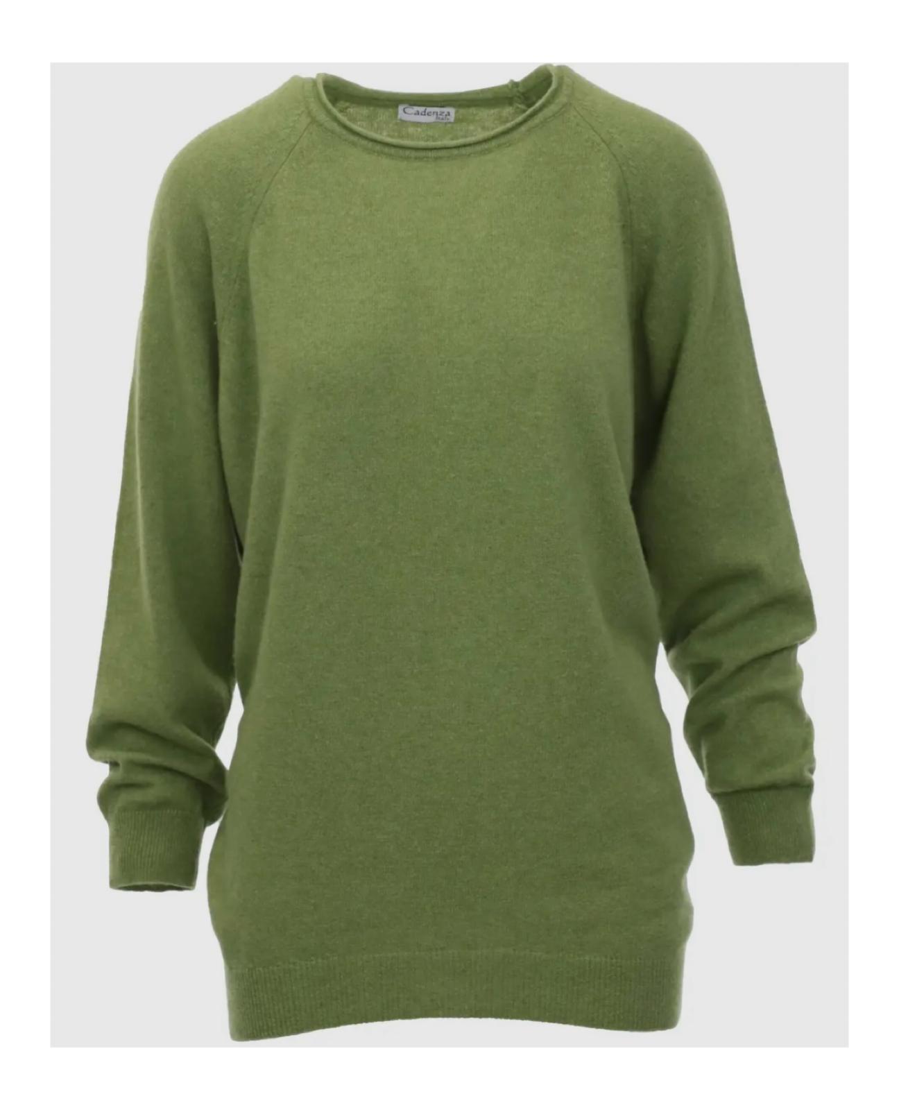 Raglan sleeve cashmere blend jumper - verdant