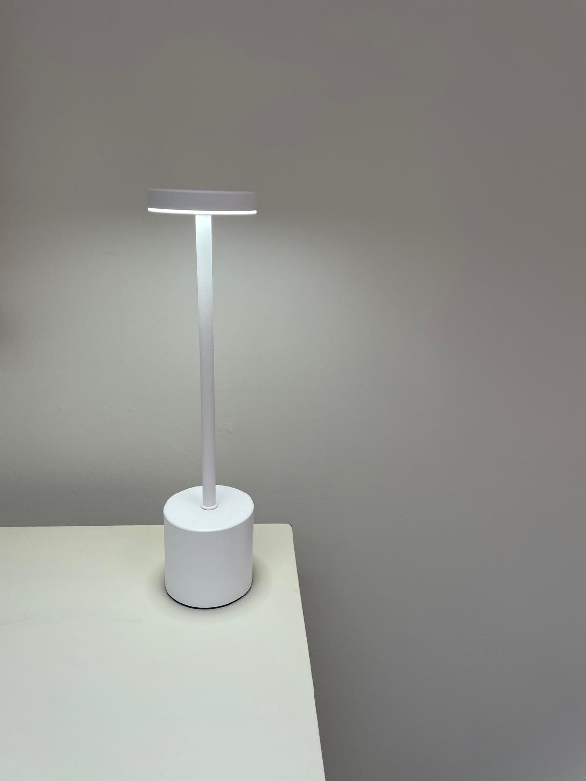 Rechargeable touch sensor LED table lamp - white