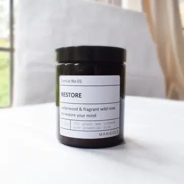 Aromatherapy Candle ‘Restore’ - cedar wood & wild rose