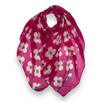 Daisy printed scarf - fuchsia