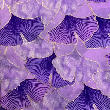 Lotus leaf print scarf - purple