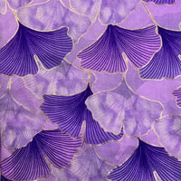 Lotus leaves print scarf - purple