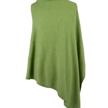 Classic cashmere blend poncho - Verdant green