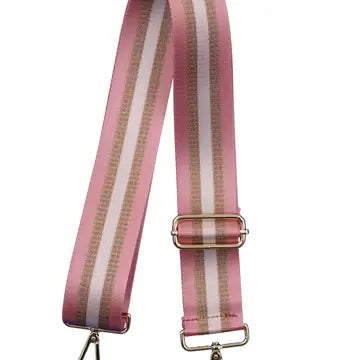 Interchangeable bag strap - pink and rose gold stripe