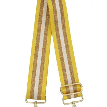 Interchangeable bag strap - yellow and rose gold stripe