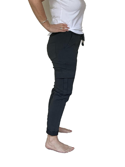 Magic trousers cargo style bi stretch - charcoal grey