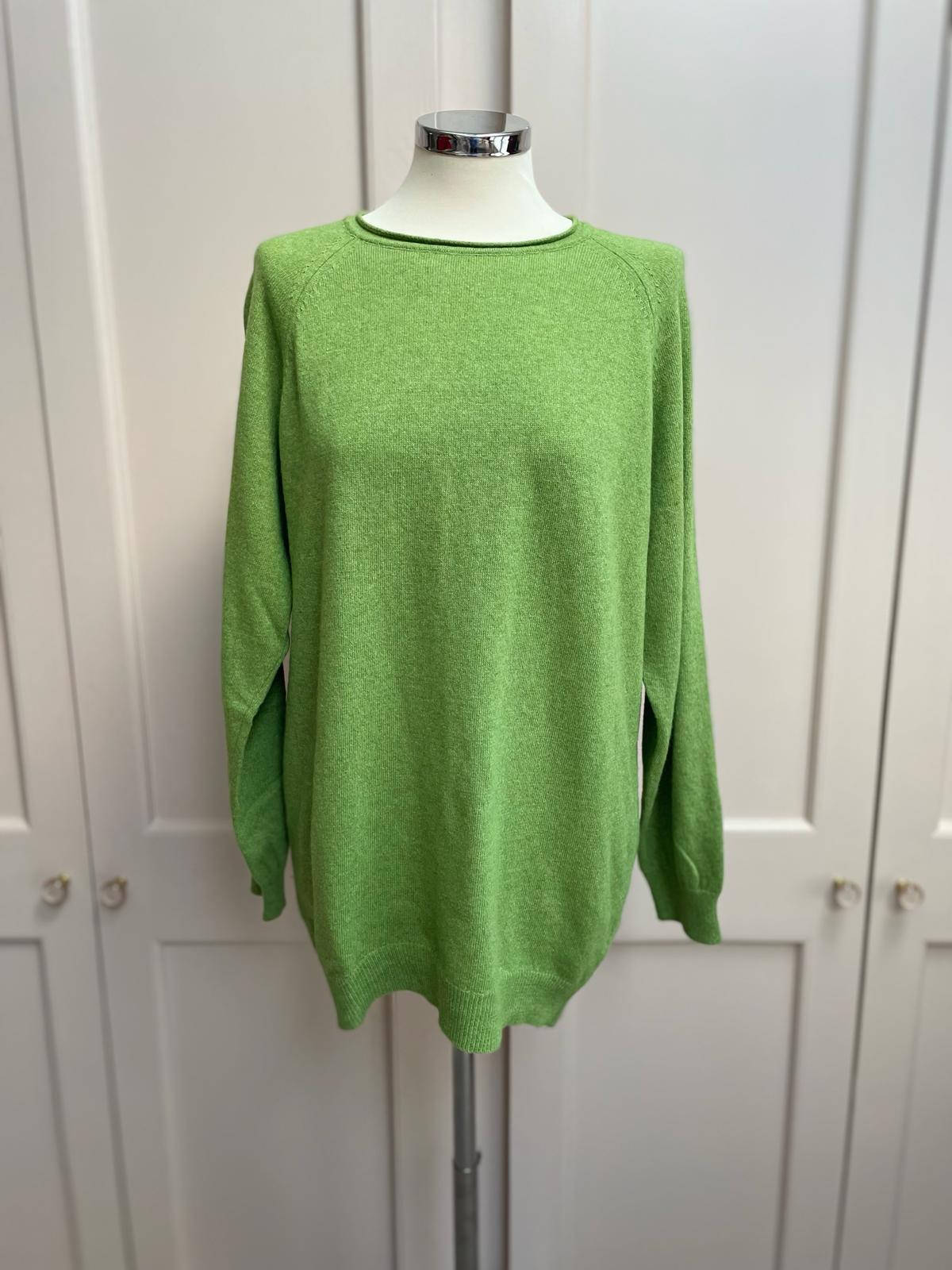 Raglan sleeve cashmere blend jumper - verdant