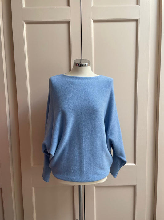 Pearl back button jumper - hyacinth
