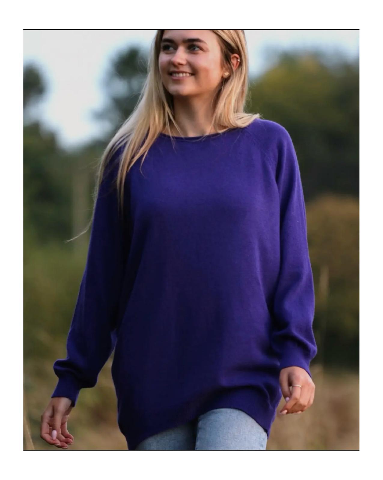 Raglan sleeve cashmere jumper - ultraviolet