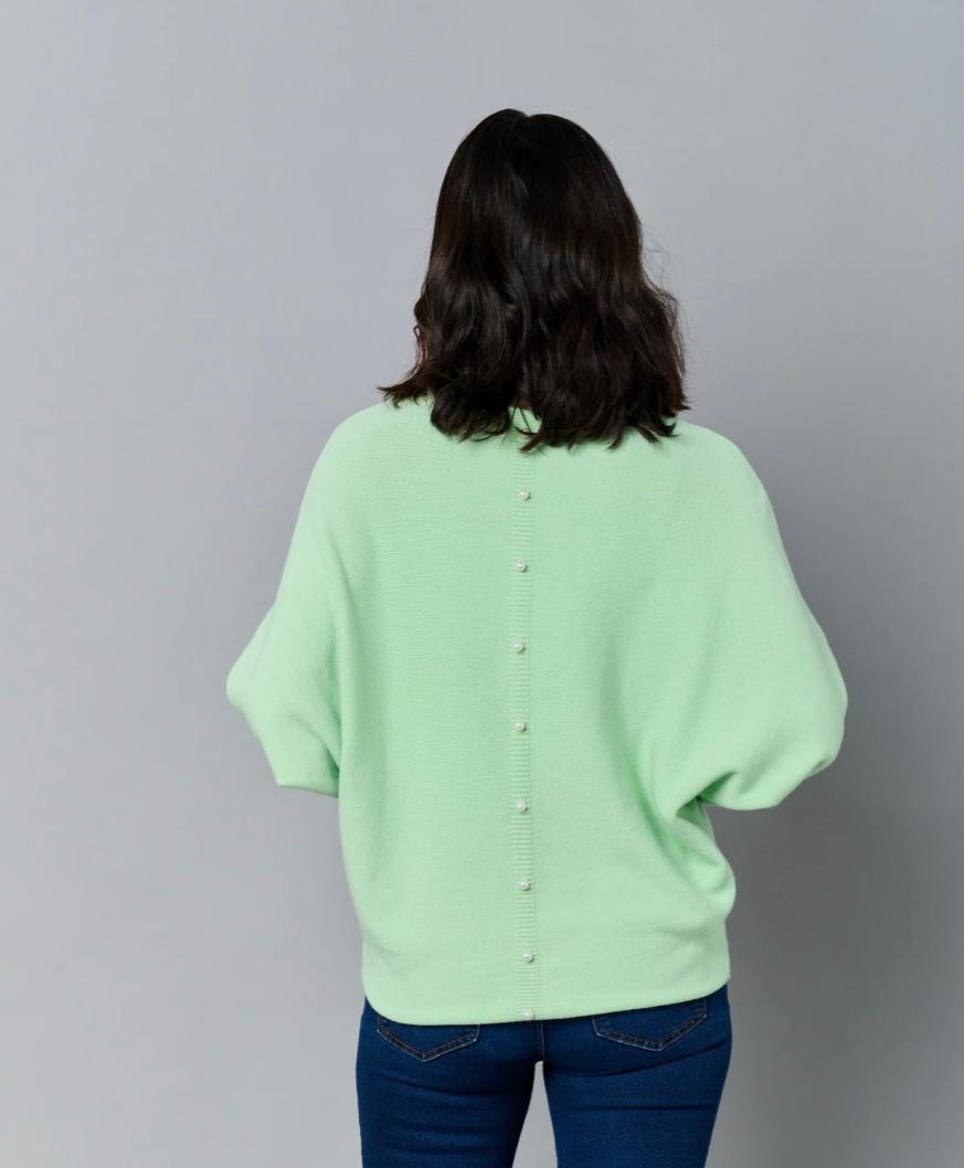 Pearl back button jumper - mint