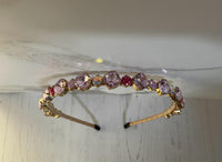 Crystal jewelled headband - pink