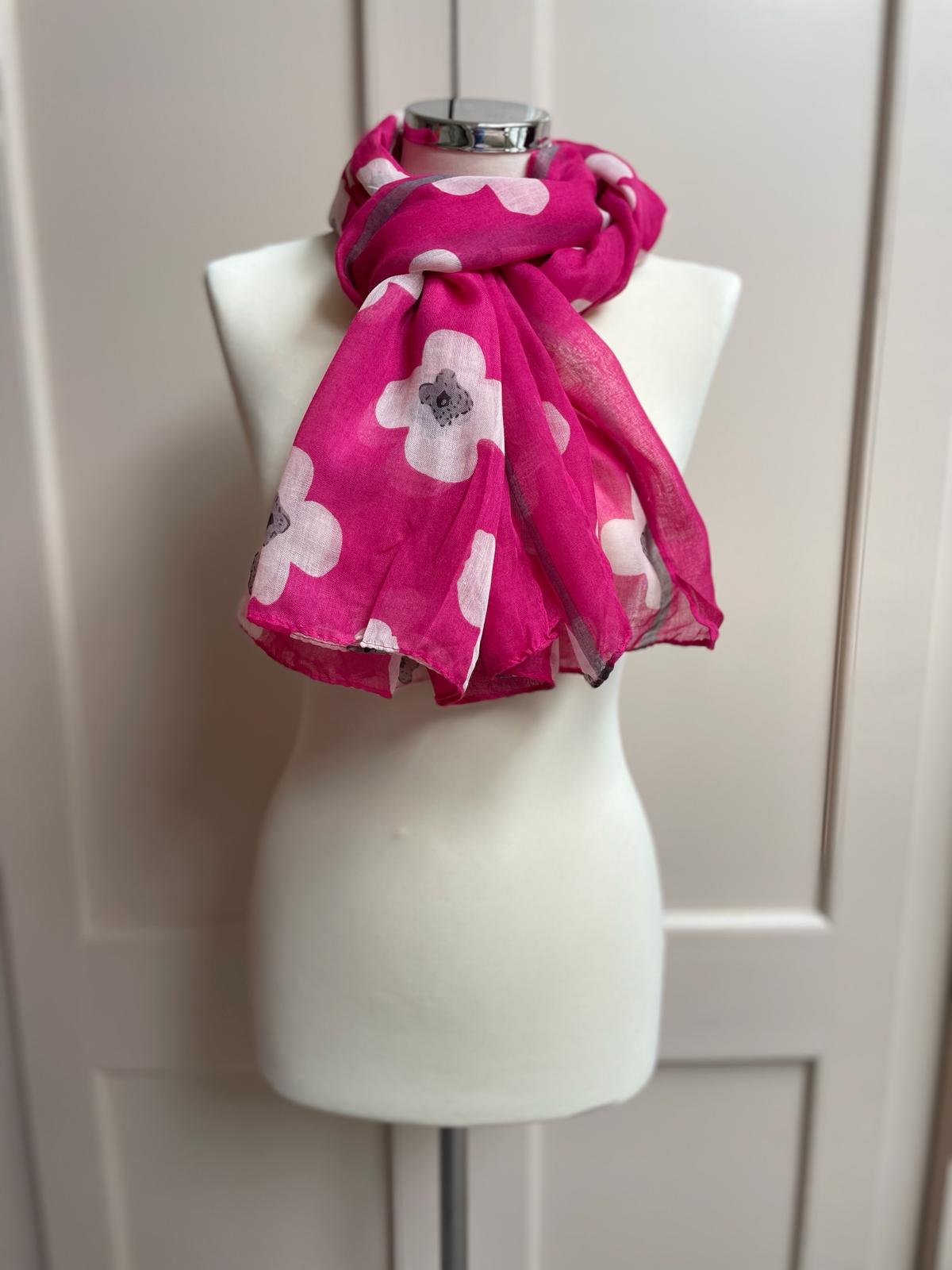 Daisy printed scarf - fuchsia