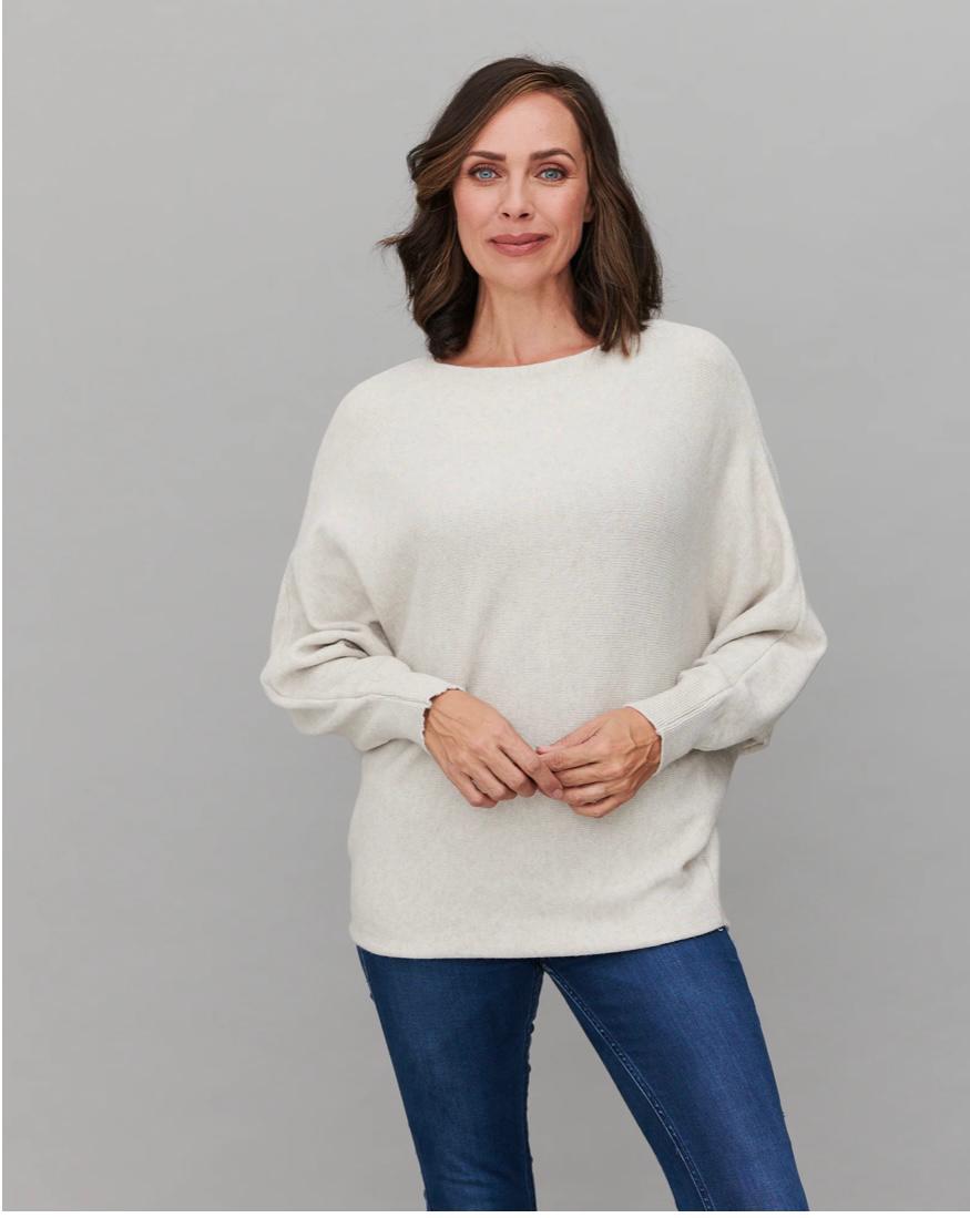 Pearl back button jumper - cream